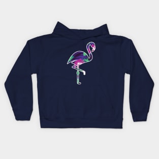 Tropical Flamingo Floral Purple Kids Hoodie